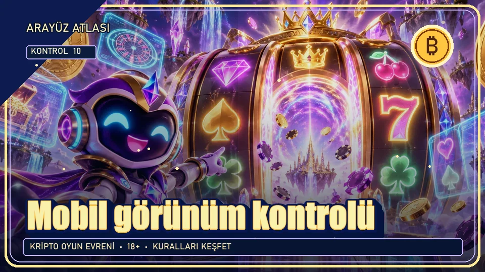 Mobil görünüm için kripto temalı kontrol görseli